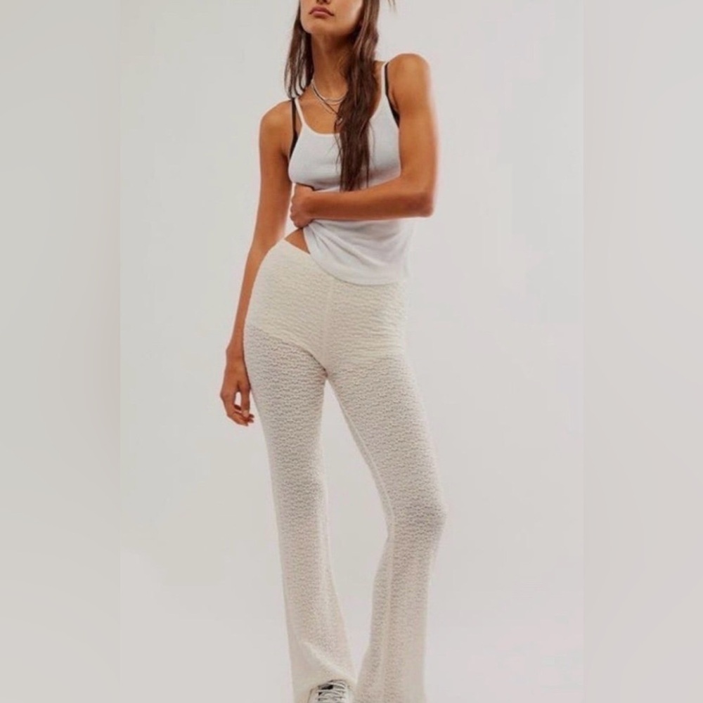 Free people see through crochet flare leggings